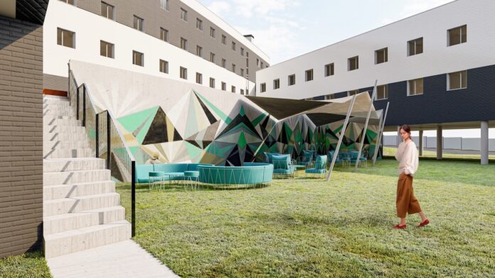 Outside Salamanca's purpose-built student accommodation scheme - Harrison Street | PBSA News Outside Salamanca's purpose-built student accommodation scheme - Harrison Street | PBSA News
