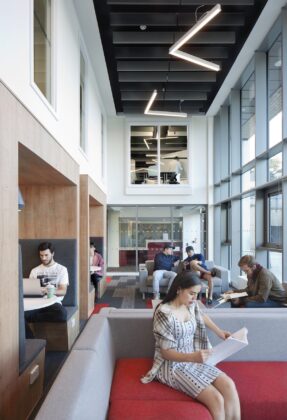 Work spaces at the new PBSA at St Andrews University. Image credit - Peter Barbour Photography - HLM Architects | PBSA News