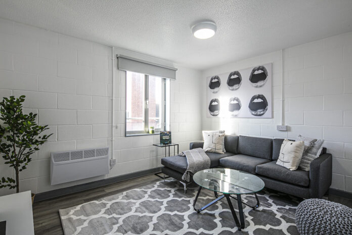 Reconfigured and refurbished lounge at Phoenix Court student scheme - Resify | PBSA News