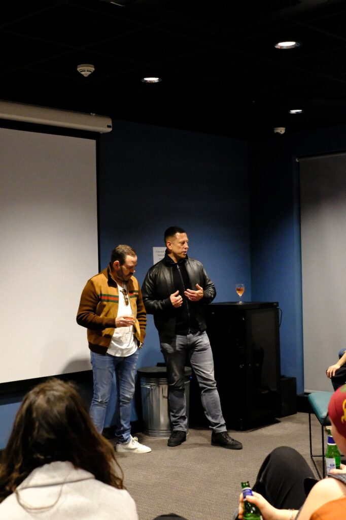Andrew Loveday (L) and Andrew Southern (R) welcome students to the test screening - Future Generation | PBSA News