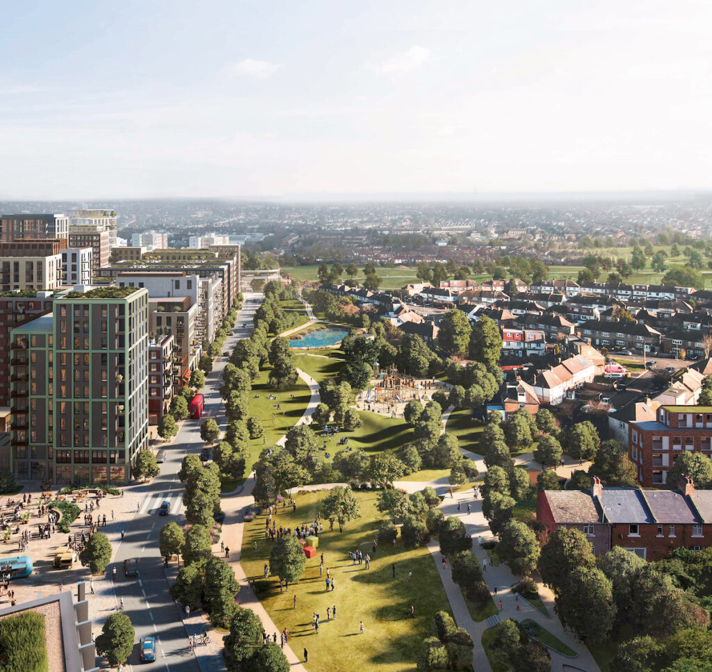 Aerial view of Brent Cross Town - Related Argent | PBSA News