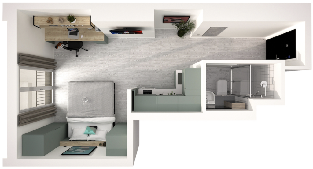 Studio floor plan for Vita Student's Madrid student accommodation scheme | PBSA News