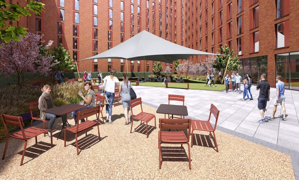 Courtyard view of the proposed student accommodation | PBSA News