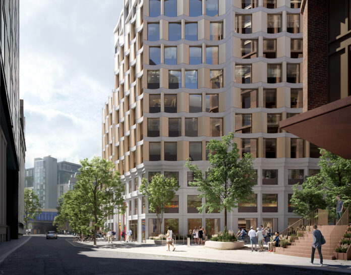 65 Crutched Friars east entrance view from Vine Street. Dominus has received planning permission for the London scheme | PBSA News 65 Crutched Friars east entrance view from Vine Street. Dominus has received planning permission for the London scheme | PBSA News