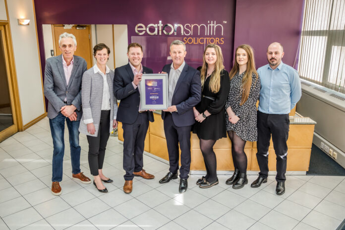 Nurtur Student Living’s senior management team accepting January’s Business of the Month Award alongside Eaton Smith’s representative | PBSA News Nurtur Student Living’s senior management team accepting January’s Business of the Month Award alongside Eaton Smith’s representative | PBSA News
