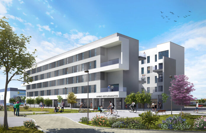 Amro Madrid PBSA development, which has been awarded a WiredScore Platinum connectivity rating. Image credit: Amro Partners | PBSA News Amro Madrid PBSA development, which has been awarded a WiredScore Platinum connectivity rating. Image credit: Amro Partners | PBSA News