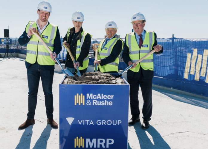 From left to right: Alex Kelly (Acquisitions Director, Vita Group), Mark Dawson (Executive Director, Vita Group), Seamus McAleer (Founder & Chairman, MRP) and Eamonn Laverty (Group Chief Executive, MRP) | PBSA News From left to right: Alex Kelly (Acquisitions Director, Vita Group), Mark Dawson (Executive Director, Vita Group), Seamus McAleer (Founder & Chairman, MRP) and Eamonn Laverty (Group Chief Executive, MRP) | PBSA News