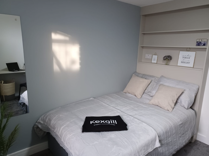 A bedroom at Kexgill's Larch House PBSA scheme in Liverpool, which has reached completion | PBSA News A bedroom at Kexgill's Larch House PBSA scheme in Liverpool, which has reached completion | PBSA News