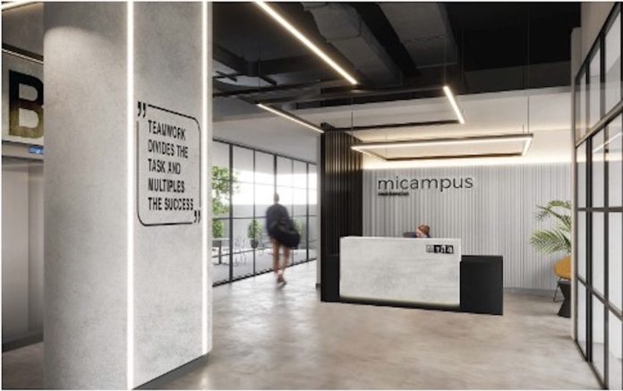 Reception area at the micampus Wynwood development - Wifirst | PBSA News Reception area at the micampus Wynwood development - Wifirst | PBSA News