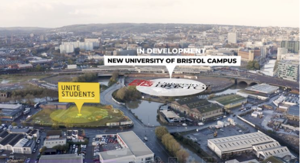 Location of Marsh Mills and the University of Bristol’s new Temple Quarter campus | PBSA News