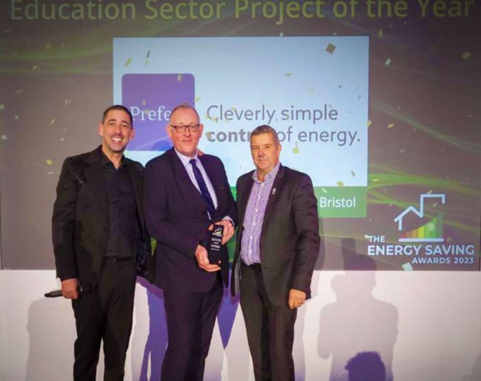 Adrian Barber accepted the award on behalf of Prefect Controls and the UWE | Prefect Controls | UWE Bristol | PBSA News Adrian Barber accepted the award on behalf of Prefect Controls and the UWE | Prefect Controls | UWE Bristol | PBSA News