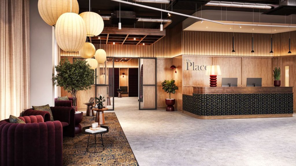 Concept image of the reception area at The Place | MRP | PBSA News