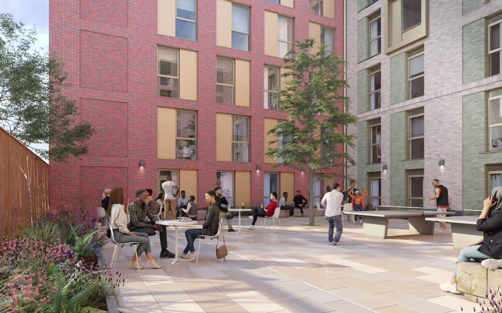 Outdoor seating area | Knight Frank | The Galliard Apsley Partnership | PBSA News