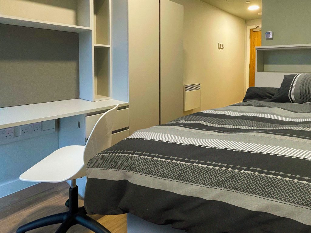 Student bedroom at The Refinery | PBSA News