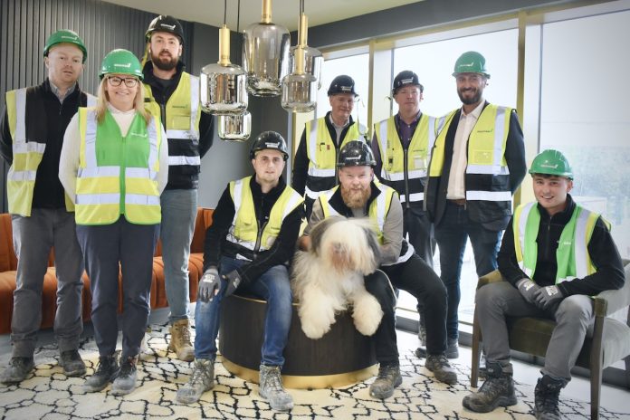 The GRAHAM team welcomed two celebrity guests from Dulux to the Nelson Street PBSA scheme | PBSA News The GRAHAM team welcomed two celebrity guests from Dulux to the Nelson Street PBSA scheme | PBSA News