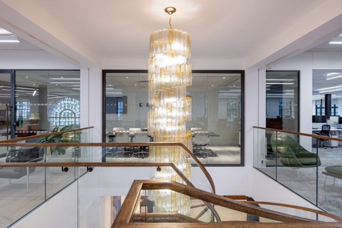 Chandelier centrepiece at Greystar's new International Headquarters | PBSA News Chandelier centrepiece at Greystar's new International Headquarters | PBSA News