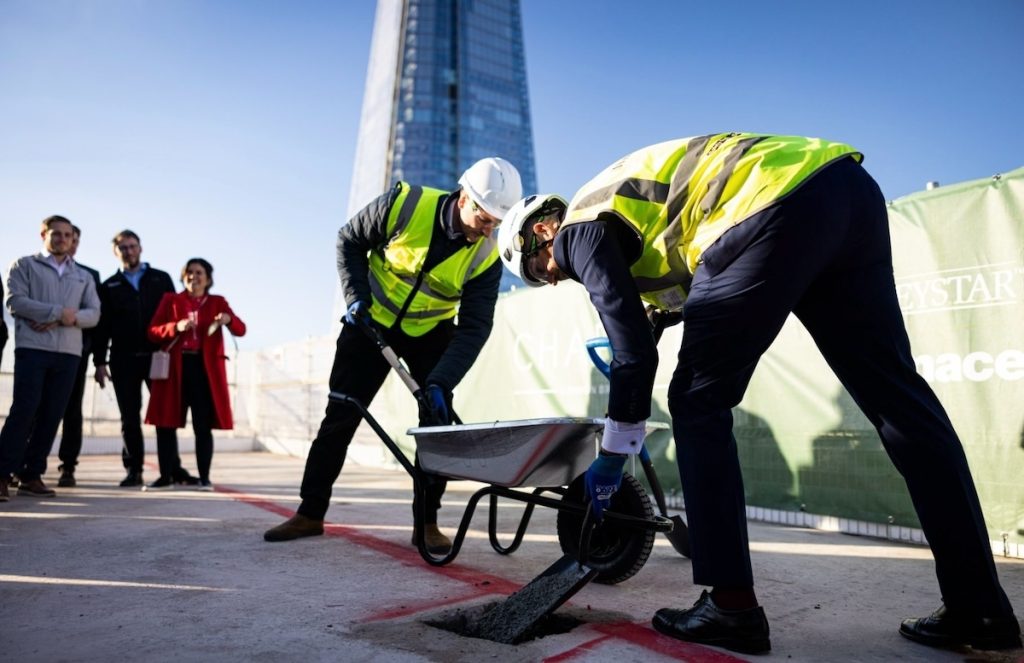Representatives at the Chapter London Bridge topping out event | Greystar | PSP Investments | PBSA News