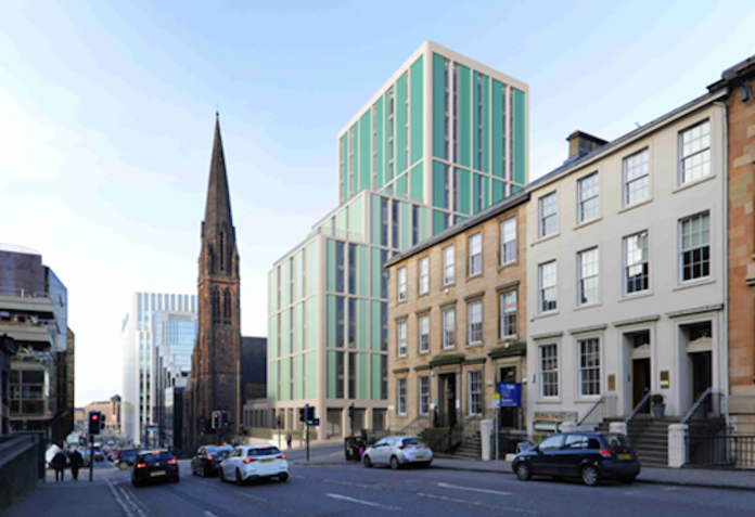CGI of Artisan Real Estate and Homes for Students' PBSA development in Glasgow | GRAHAM | PBSA News CGI of Artisan Real Estate and Homes for Students' PBSA development in Glasgow | GRAHAM | PBSA News