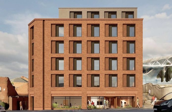 CGI of the proposed student accommodation scheme at the site of the former Nottingham Legend public house | PBSA News CGI of the proposed student accommodation scheme at the site of the former Nottingham Legend public house | PBSA News