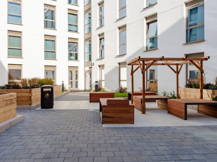 Courtyard at the Pavilion Point student accommodation scheme, managed by Fresh | PBSA News