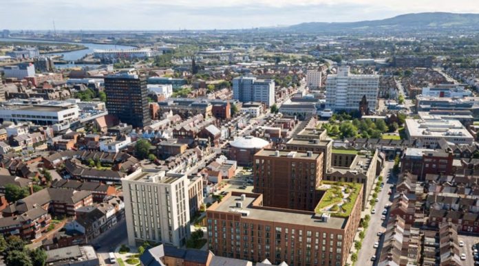 Aerial image of the Crown Square development | PBSA News Aerial image of the Crown Square development | PBSA News