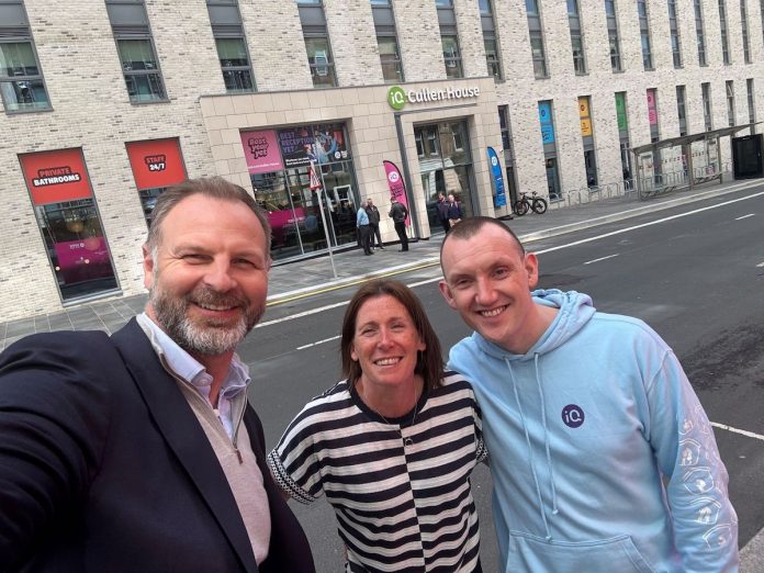 Matt Merrick, CEO, iQ Student Accommodation (left) celebrates GRAHAM'S completion of iQ Cullen House | PBSA News Matt Merrick, CEO, iQ Student Accommodation (left) celebrates GRAHAM'S completion of iQ Cullen House | PBSA News
