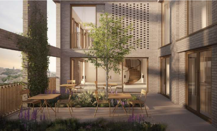 CGI of the terrace area at Nido Living's the Sail Works PBSA scheme | PBSA News CGI of the terrace area at Nido Living's the Sail Works PBSA scheme | PBSA News