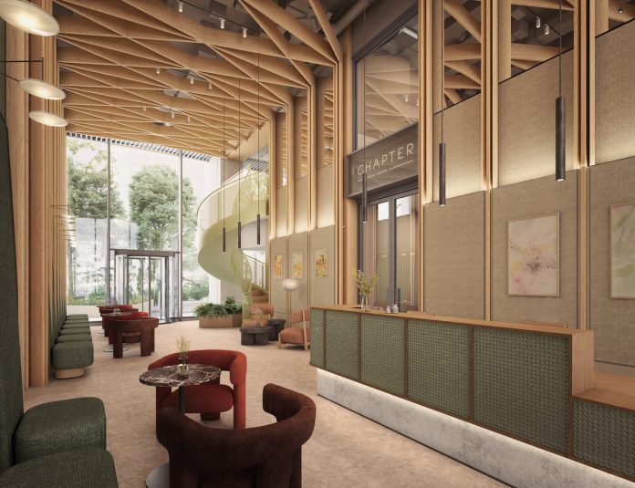 CGI of the lobby at Greystar's Chapter London Bridge PBSA scheme | PBSA News CGI of the lobby at Greystar's Chapter London Bridge PBSA scheme | PBSA News